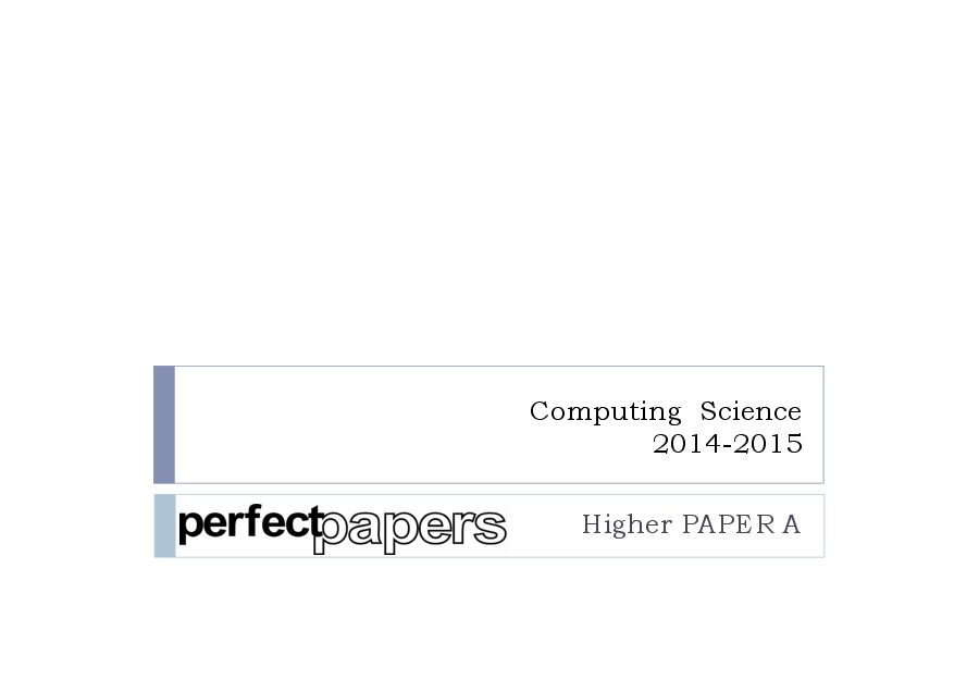 2015 Computing Science (Higher) Bundle with PowerPoint slides cover