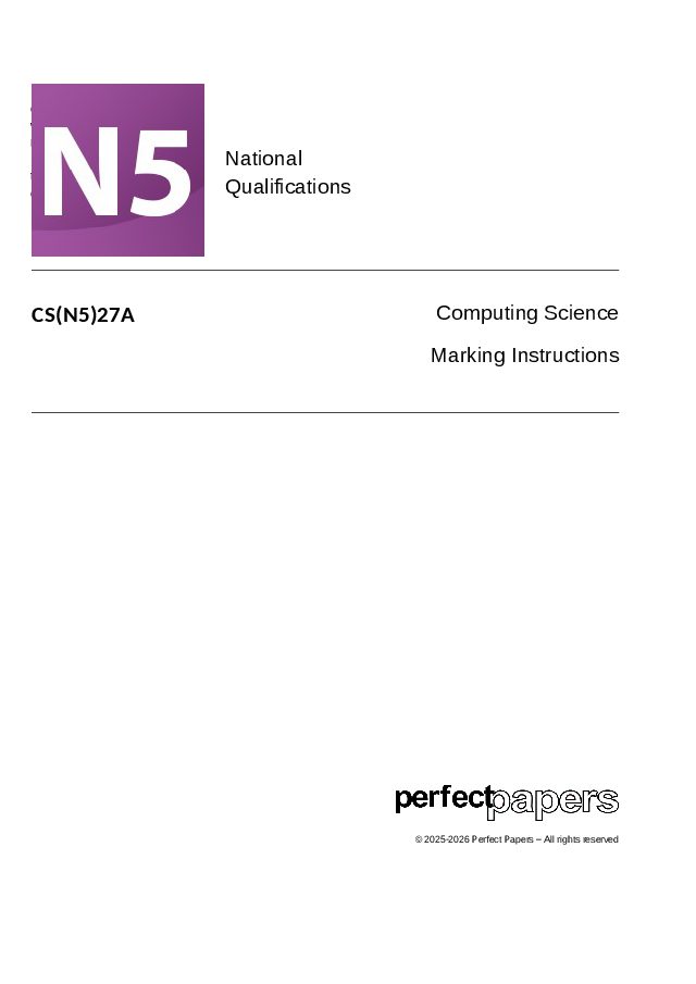 2027 Computing Science N5 (Bundle) with PowerPoint marking scheme cover